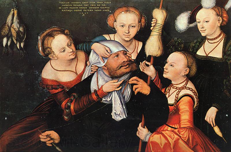 Lucas  Cranach Hercules Onfale Norge oil painting art